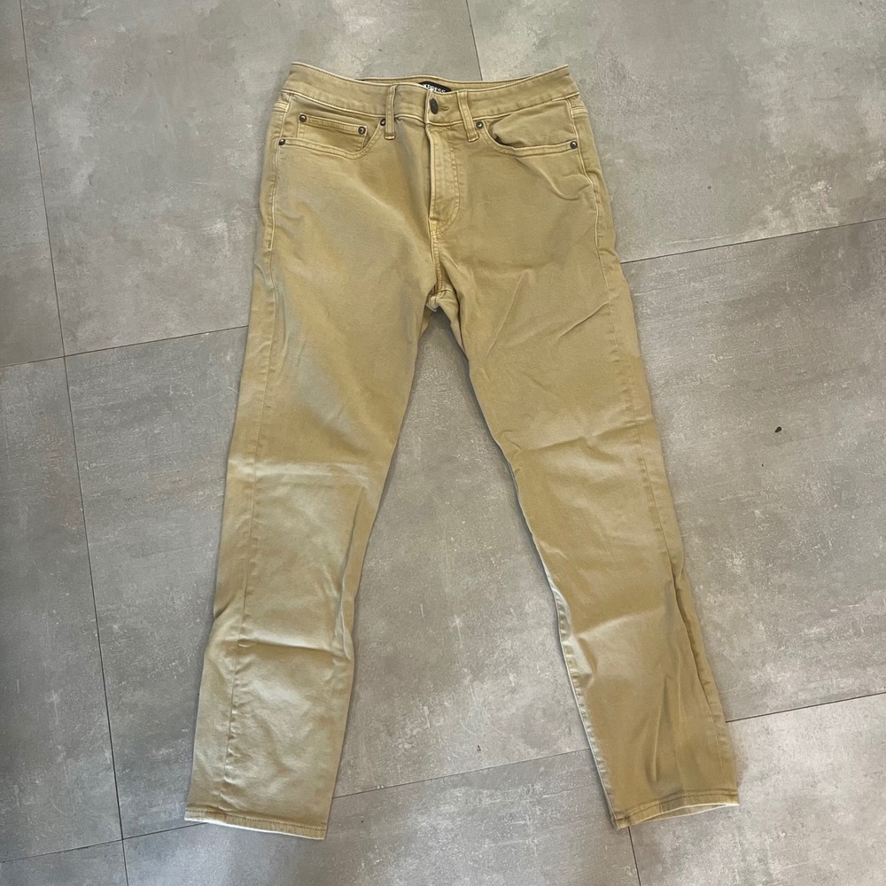 Express Mens Slim Fit Chino Jeans Tan Khaki 30x30 Five Pocket Twill Pants